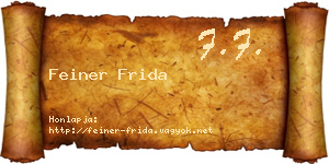 Feiner Frida névjegykártya